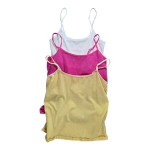 Women's Tank Top Set - White, Pink, and Yellow Size L